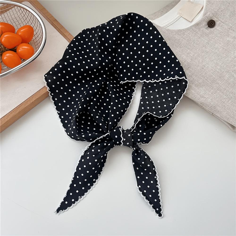 Elegant Polka Dot Headscarf Stylish black white headwear fashionable simple versatile spring summer multi-functional accessory
