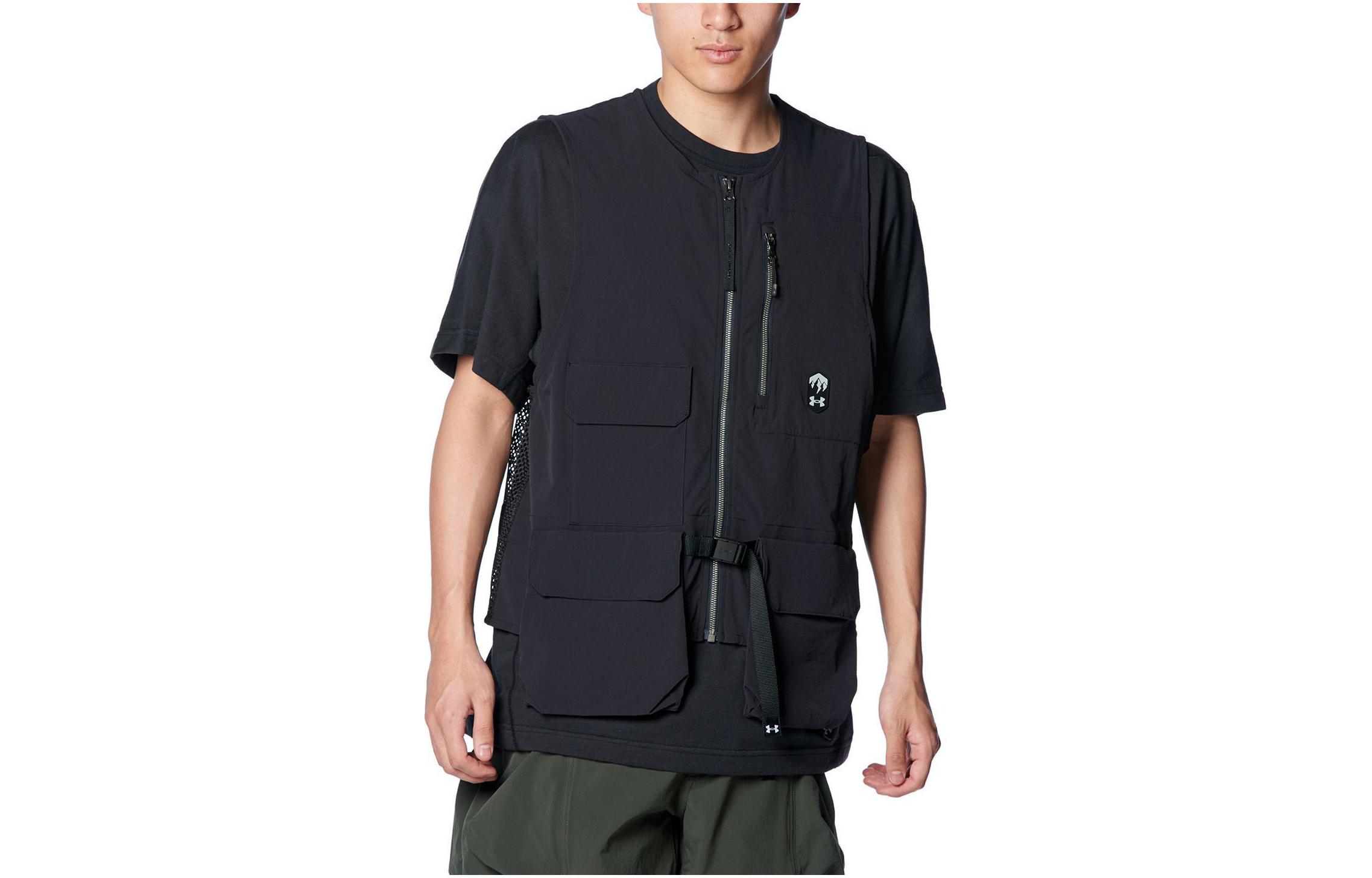 Under Armour Vests Unisex Black Crew Neck Moderate Workwear 1387983-001 2XL