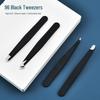 Black Multi-Tip Tweezers for Eyebrow Shaping and Hair Removal
