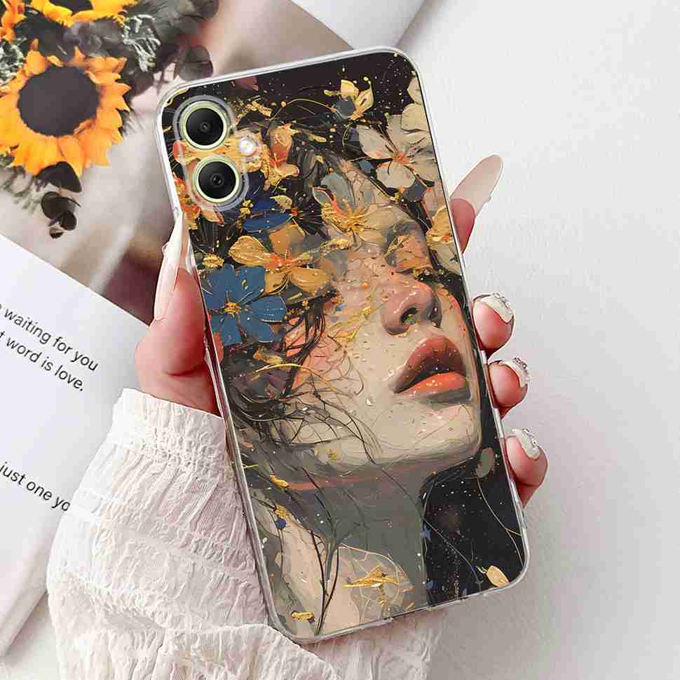 For Samsung Galaxy A05 4G SM-A055F Case Fashion Painted Soft Silicone Cover For Samsung A 05 A05s 4G SM-A057F Flower Phone Shell