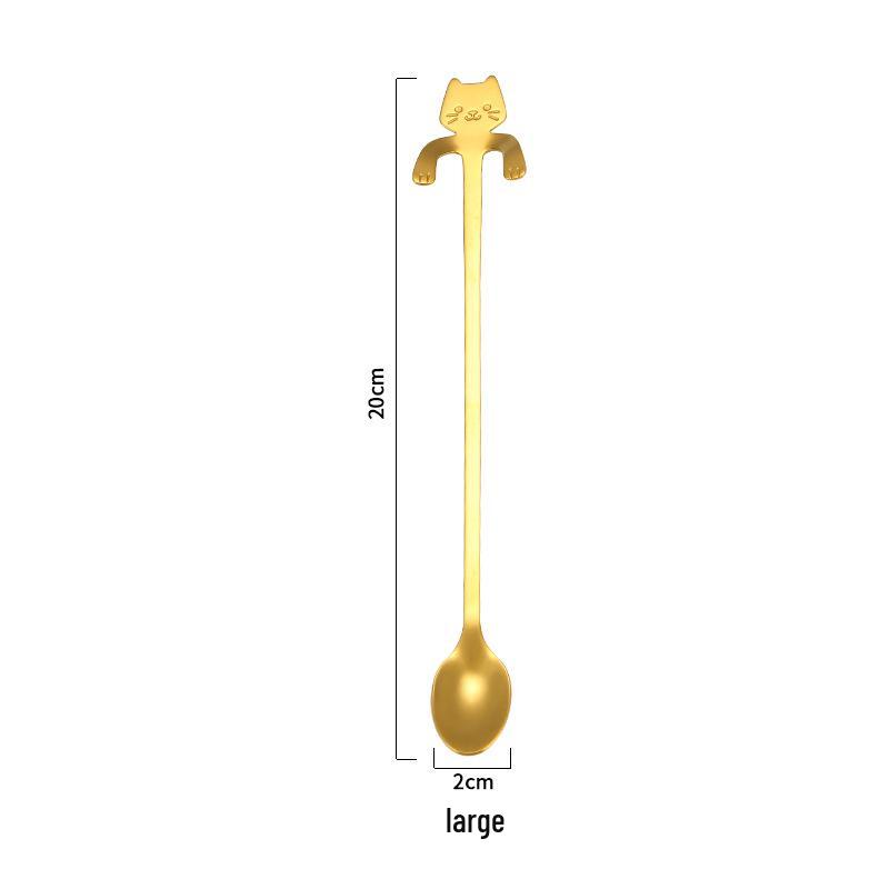 Creative Stainless Steel Cat Spoon - Cartoon Coffee & Stirring Spoon