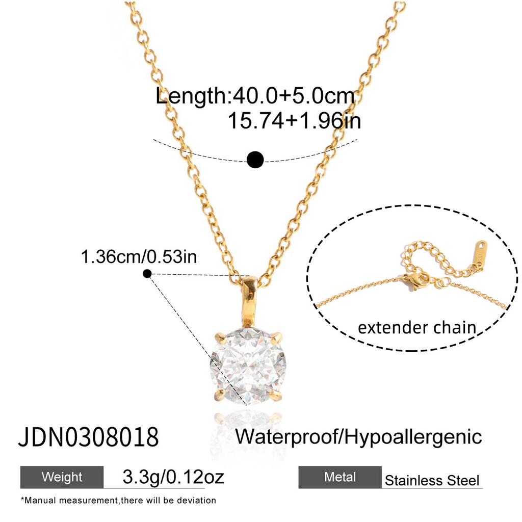 [Titanium Steel CZ Choker Necklace Light Luxury Elegant Fade Resistant Jewelry]