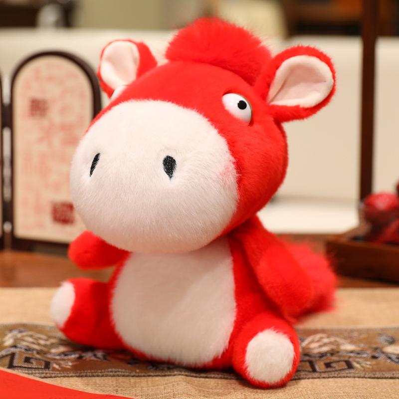 Brinquedo de Pelúcia Cavalo Pequeno de Desenho Animado Fofo Boneca de Animal de Pelúcia Macia Decoração para Casa Mascote Ano Chinês Presentes para Crianças 2026