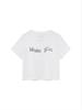 [Matinkim] UNBALANCE LOGO CROP TOP IN WHITE