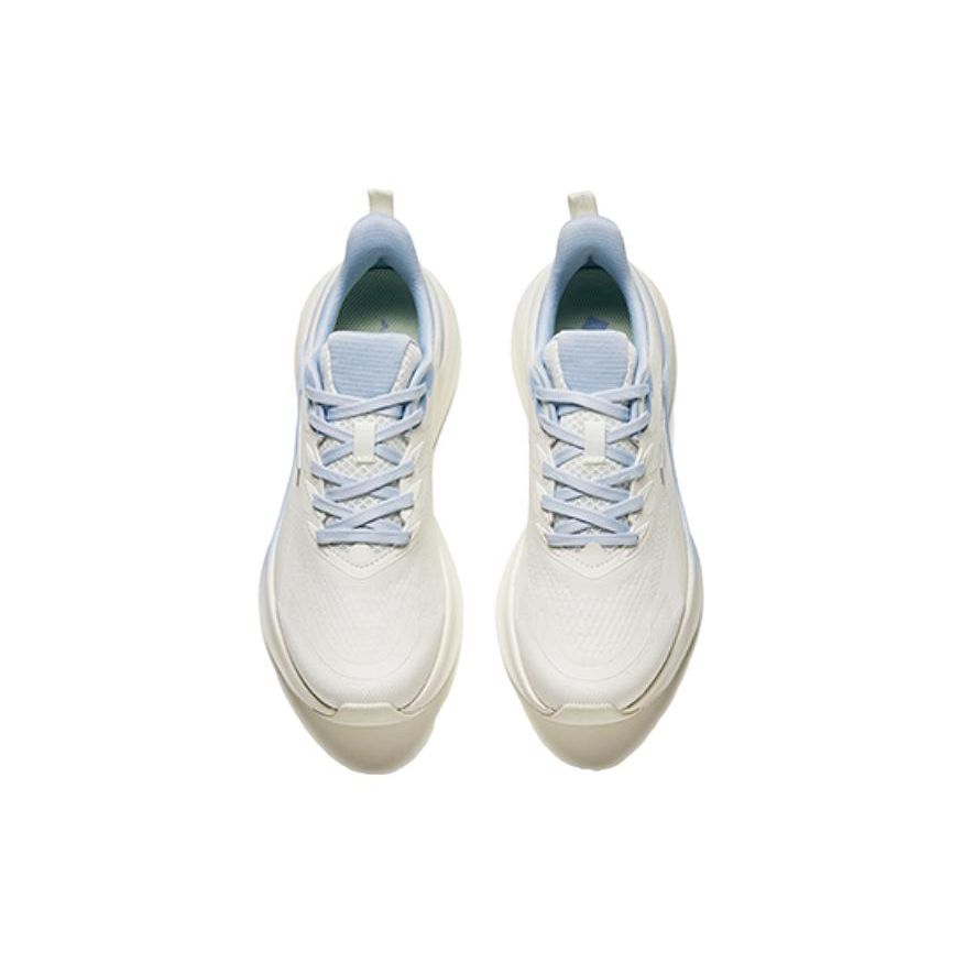 Anta Cloud Tracking Round Toe Lace-Up Cushioning Low-Top Running Shoes Women Sneaker White Blue 122415522-3