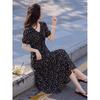 French Romantic Floral V-Neck A-Line Midi Dress