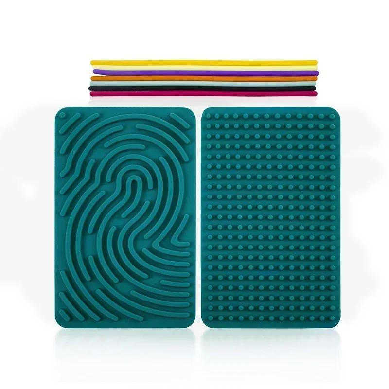 Non-Toxic Sensory Activity Board Fidget Toy Silicone 2 In1 Double-Sided Design For Idea Adhd Stress Relief Toy Portable With Strings Hot