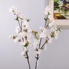 Long Artificial Cherry Blossom with Leaves Fake Flower Silk Cherry Blossoms Branch  Home Decoration