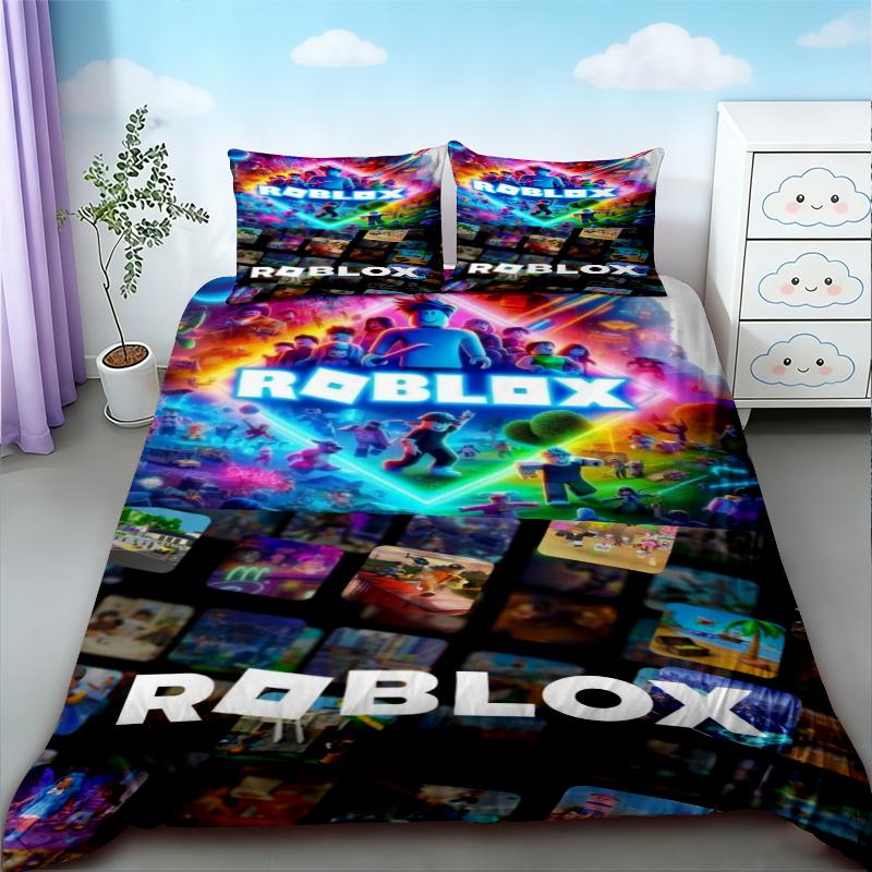 Kids Gifts Roblox Duvet Cover Cartoon Roblox Bedding Set Breathable Comfortable Quilt Cover For Bedroom Decor Dormitory