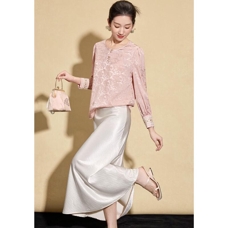 Kebell New Chinese Style Jacquard Long-Sleeve Shirt