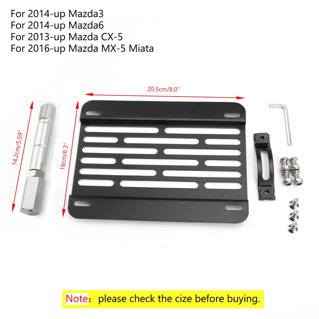 Artudatech New Bumper Tow Hook License Plate Mount Bracket Holder For Mazda3 Mazda6 CX5 MX5 License Plate Covers Frames 6