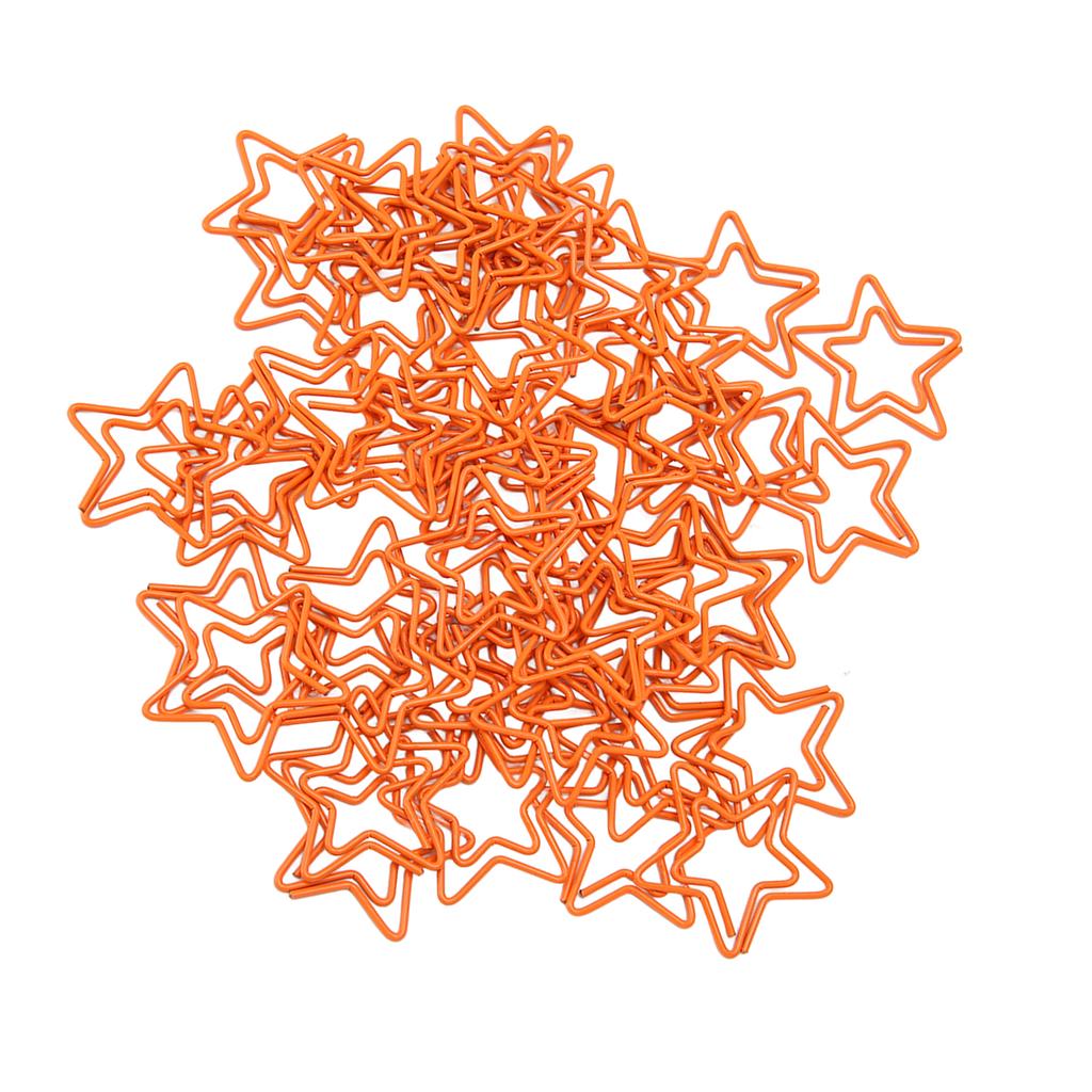 50Pcs Fancy Paperclips 5 Pointed Star Style  Metal Widely Applicable Cute Paper Clips for Off