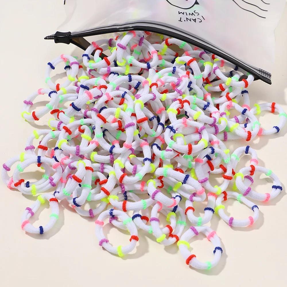 

60 шт./лот Барвисті еластичні гумки для волосся для дітей, підтримка хвостика, гумки для волосся зі з єднанням, дитячі аксесуари для волосся