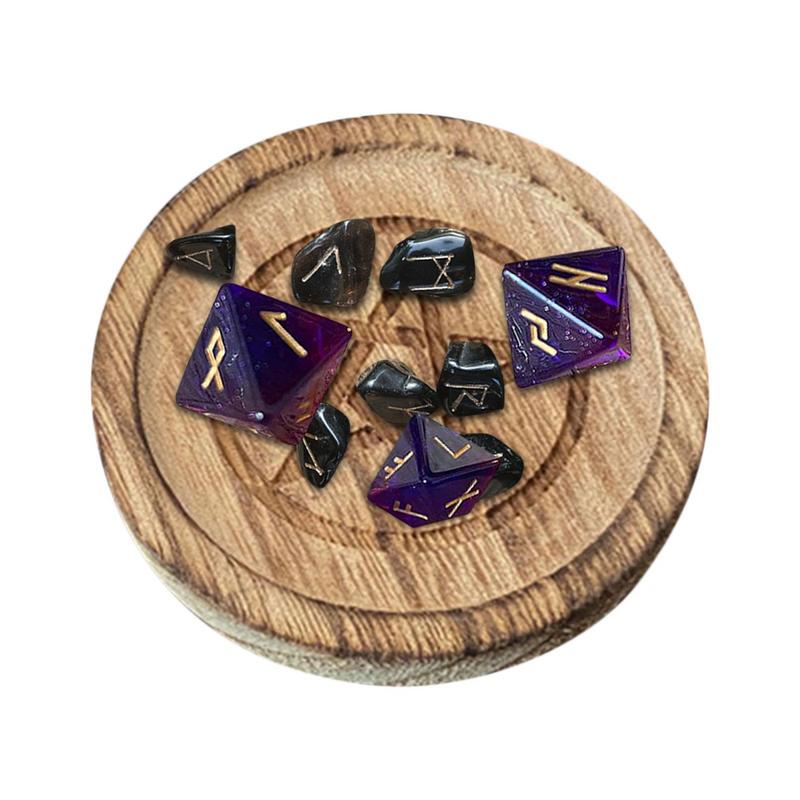 Wooden Pentagram Plate Board Crystal Stone Base Candle Holder Pentacle Altar Astrology Divination Props Wicca Ceremony Supplies