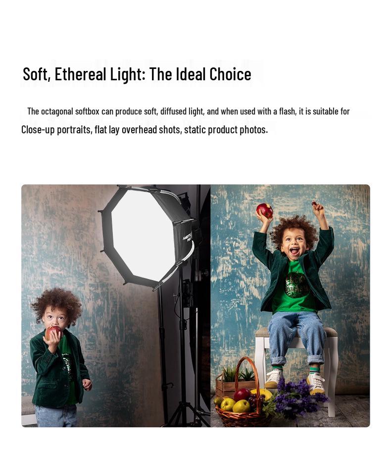 Ambitful Zhijie Quick-Install Octagonal Mini Softbox for Godox TT520II V1 Flash