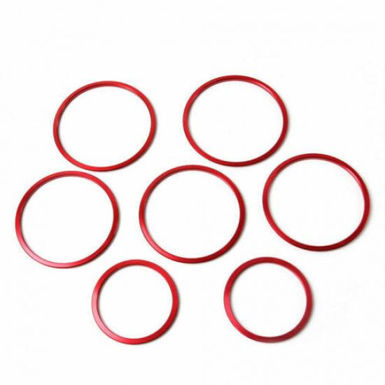 7 Red Stainless Steel Car Front Rear Air Vent Decoration Sticker For Benz C W205