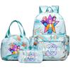 3Pcs/set Anime K-Pop Demon Hunters Printed Backpack Handbag Pencil Case for Teenager Student Bookbag Schoolbag Women Large Capacity Waterproof Bag