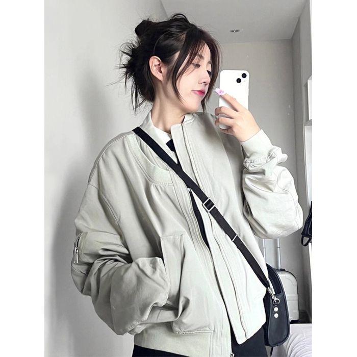 

Женская пилотная куртка в стиле ретро-шик: Дизайн 2026 года, идеально подходит для весны и осени Medium