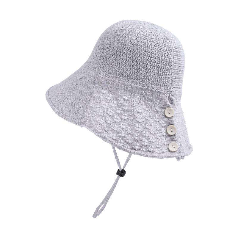 Summer Outdoor Sunshade Hat Women's Breathable Fisherman Hat Knitted Bucket Hat