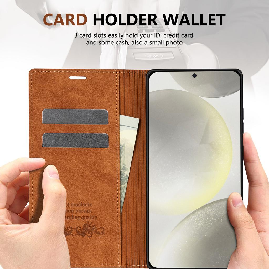 Business Wallet Cards Solt Phone Case For Samsung S26 Ultra S25 Plus S24 S23 A36 A56 Flip Strong Magnetic Book Pocket Cover