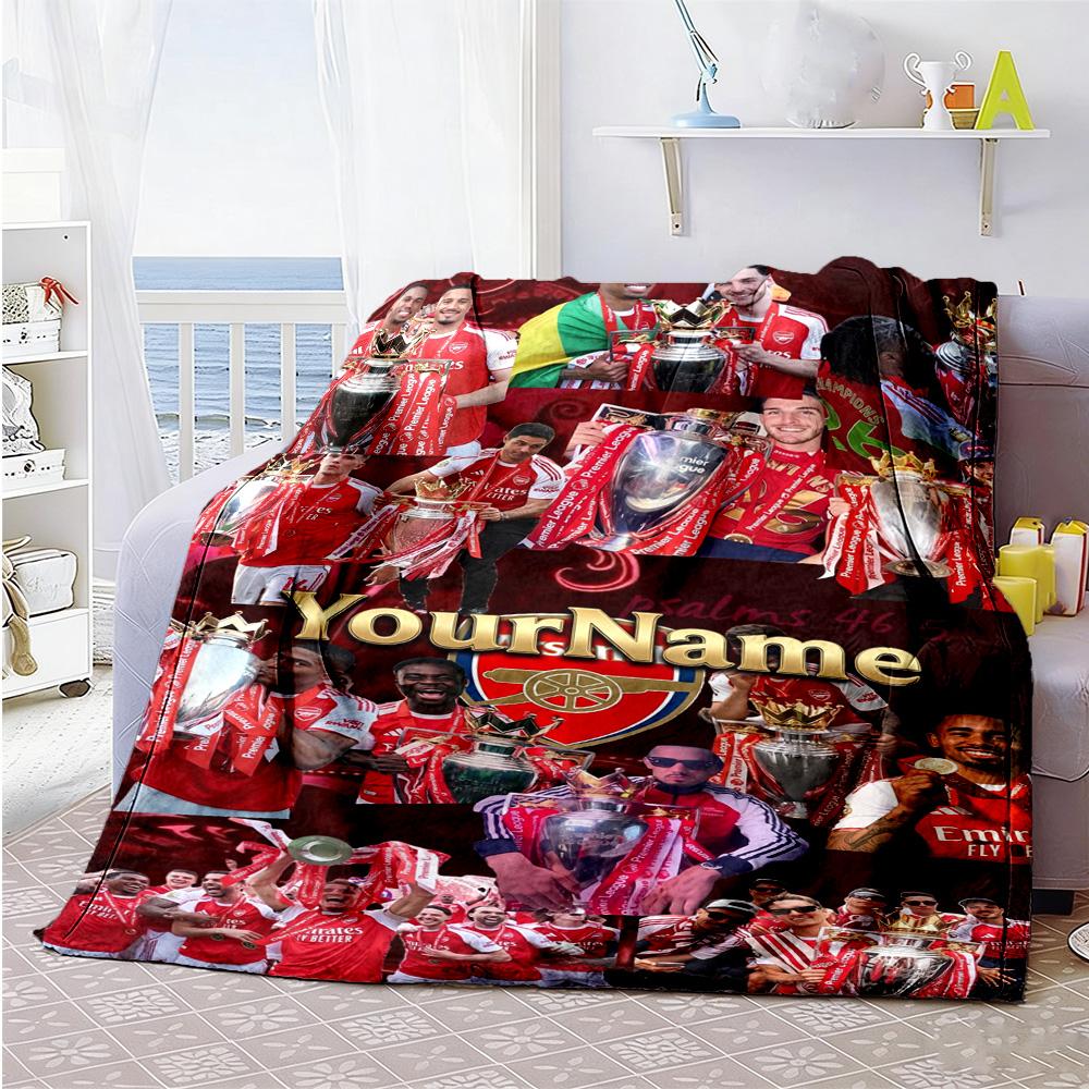 Arsenal Customize Your Name Blanket Throw Personalized Blanket Ultra-Soft for Chair Home Decor Livingroom Living Room Four Seasons Universal