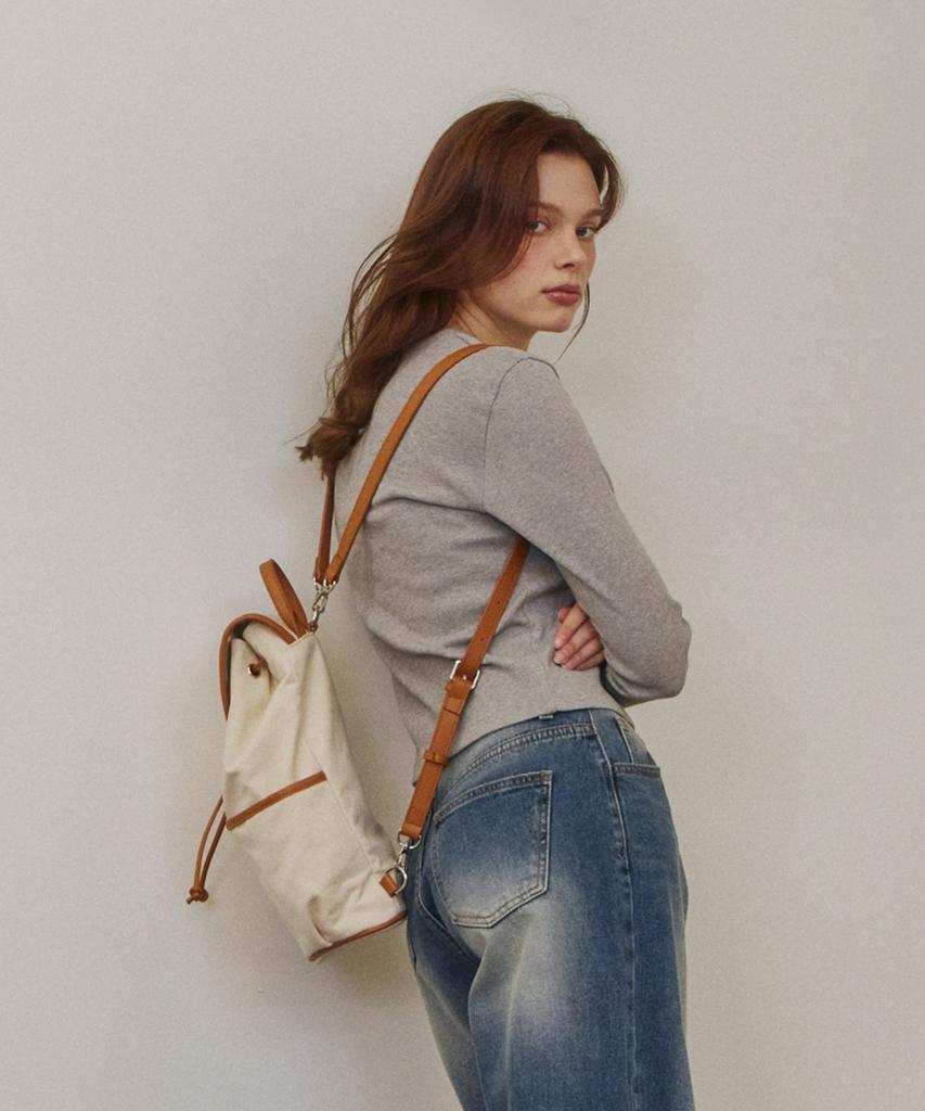 Leneeb Sling Backpack Canvas Brown