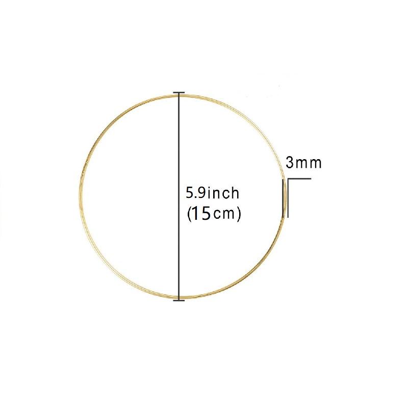 6PCS Round Metal Floral Hoop Wreath Frame Wire Ring Flower Garland Holder Rings DIY Christmas Wedding Table Decoration Wreath