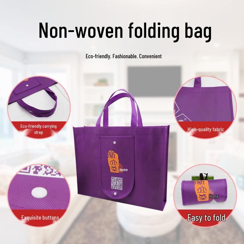 Individuelle umweltfreundliche faltbare Vliestasche mit Farbdruck und Druckknopf für Supermarkteinkäufe und Aufbewahrung