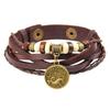 Twelve Constellations Cowhide Bracelet: Popular Leather Bangle Jewelry