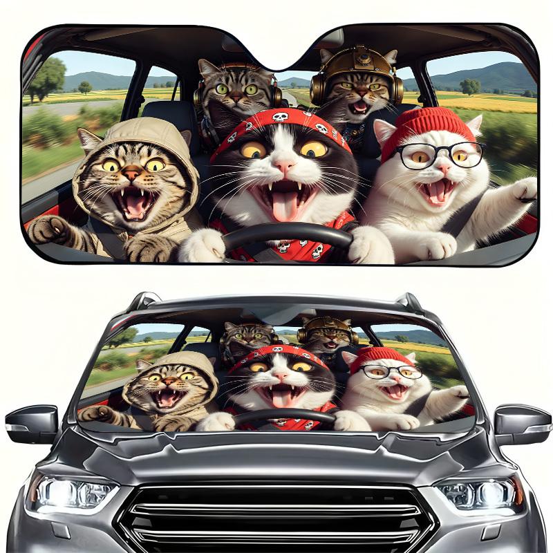 1Pcs Car Windshield Sun Shade, Playful Design, Suitable For Rvs And Suvs