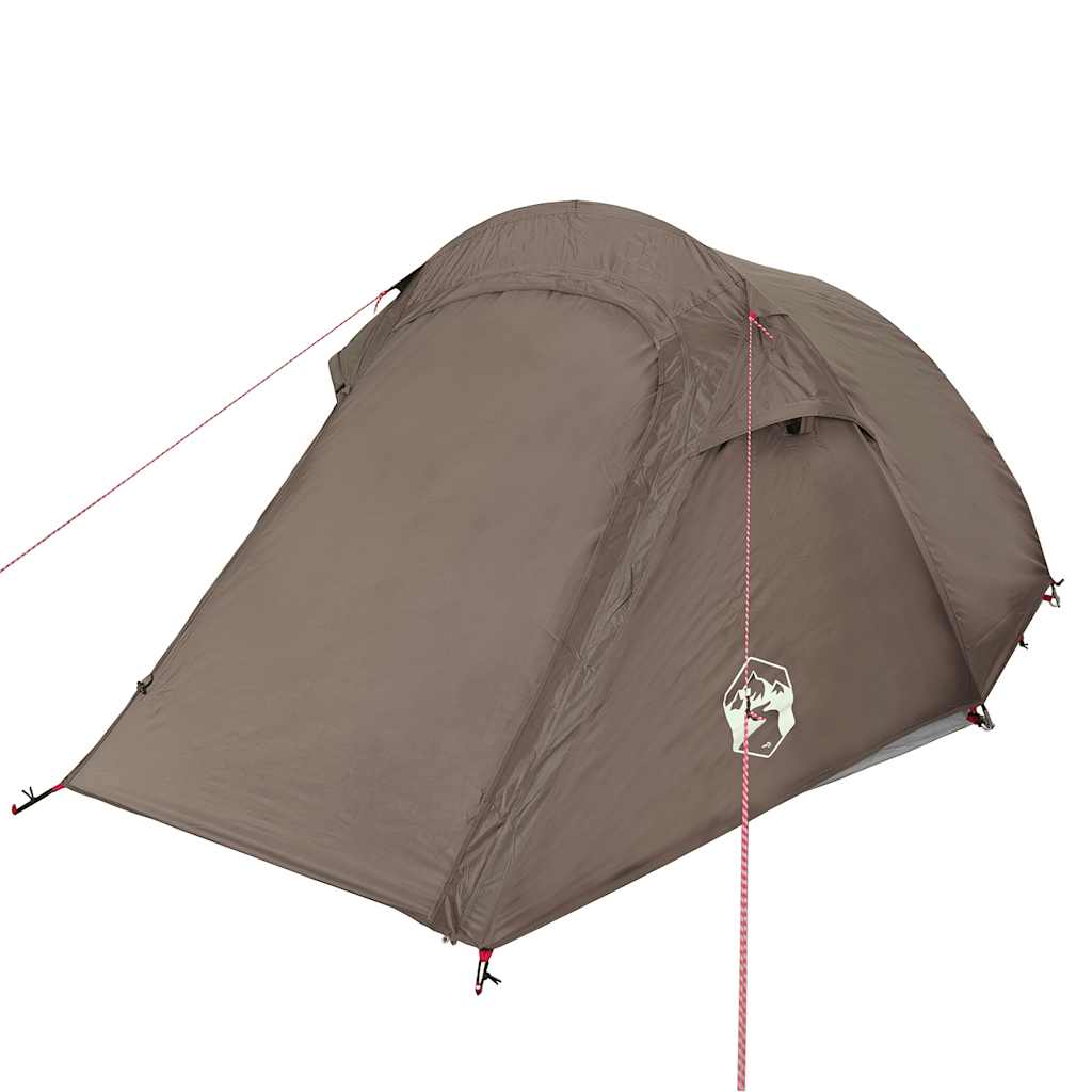 Tunnel Tent for 3 Persons Brown Waterproof