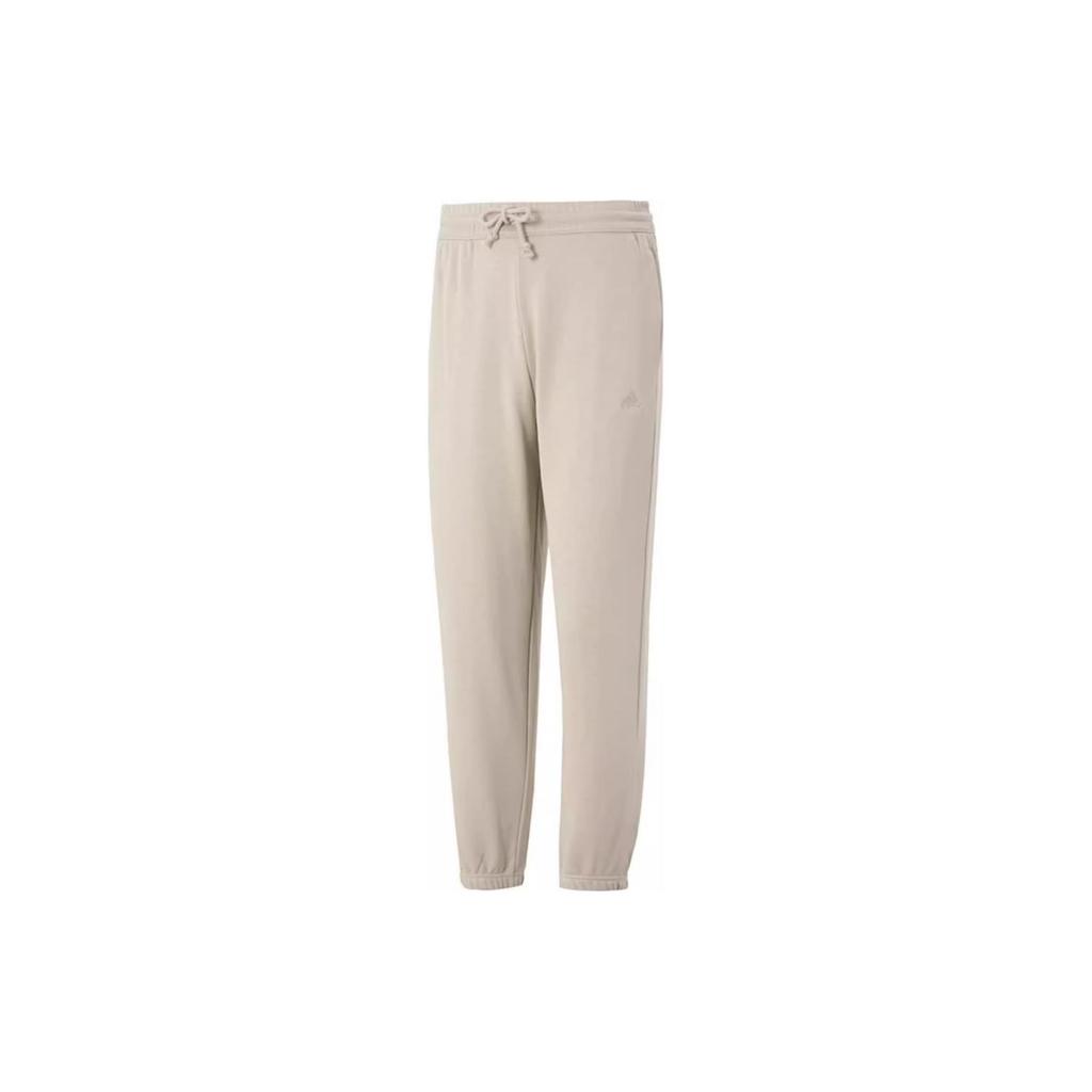 Adidas Solid Color Drawstring Knit Sports Pants Men Bottoms Beige IN9468