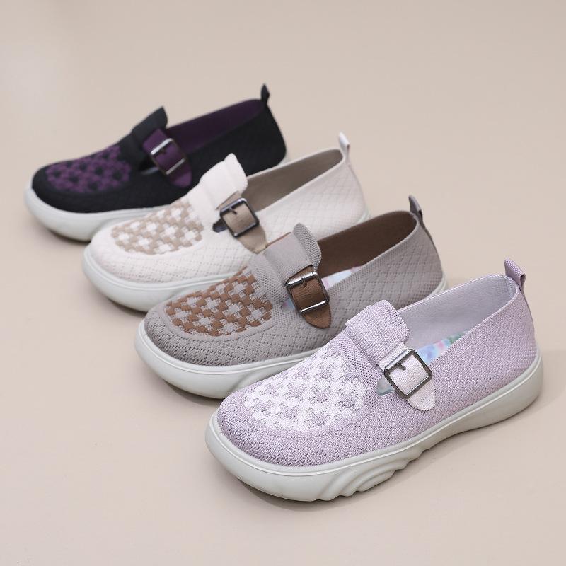 Shoes women's soft sole comfortable and fashionable women's single shoes breathable casual ultra-light women's shoes light and versatile on