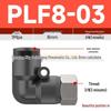90° Pneumatic Air Hose Quick Connector, Double Push-to-Connect, Internal Thread, PLF Elbow