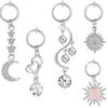 5 Pcs Stainless Steel Fake Belly Button Rings Dangle Non Piercing Belly Button