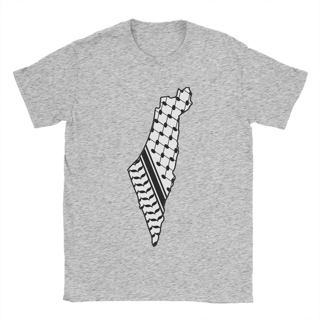 Mens Keffiyeh Palestine Map T Shirt  100 Cotton Clothing Humorous Short Sleeve Round Neck Tees Plus Size TShirts