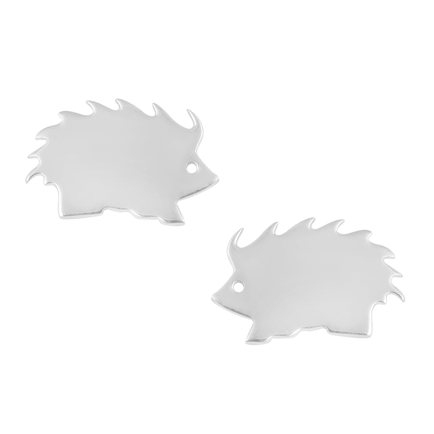 

Minimalist Hedgehog Stud Earrings - Sterling Silver білий