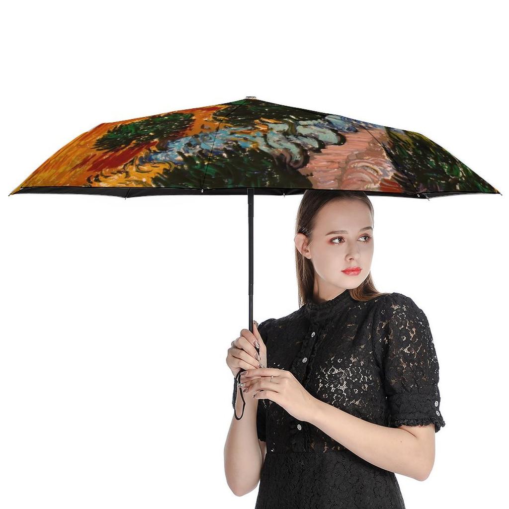 Vincent Van Gogh Paraply Landskapsmönster Sol Anti-UV Paraply Stark Mode Automatiskt Utomhus Målningsparaply