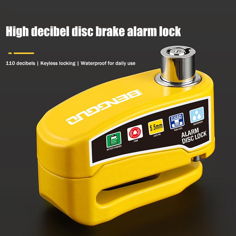 Bloqueo de Disco de Freno con Alarma Impermeable para Moto Bicicleta Scooter Dispositivo Antirrobo de Alta Seguridad