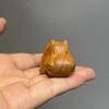 Cute Little Hippopotamus Desktop Tea Pet Wood Carving Ornament Handcrafted Wooden Hippo Figurin Tabletop Decor Children Gitfs