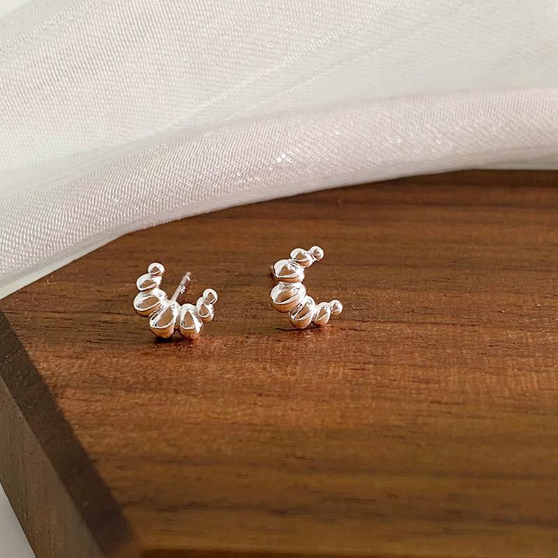 Small Mini Cute Croissant Earrings for Women New Style Student Sweet Earrings