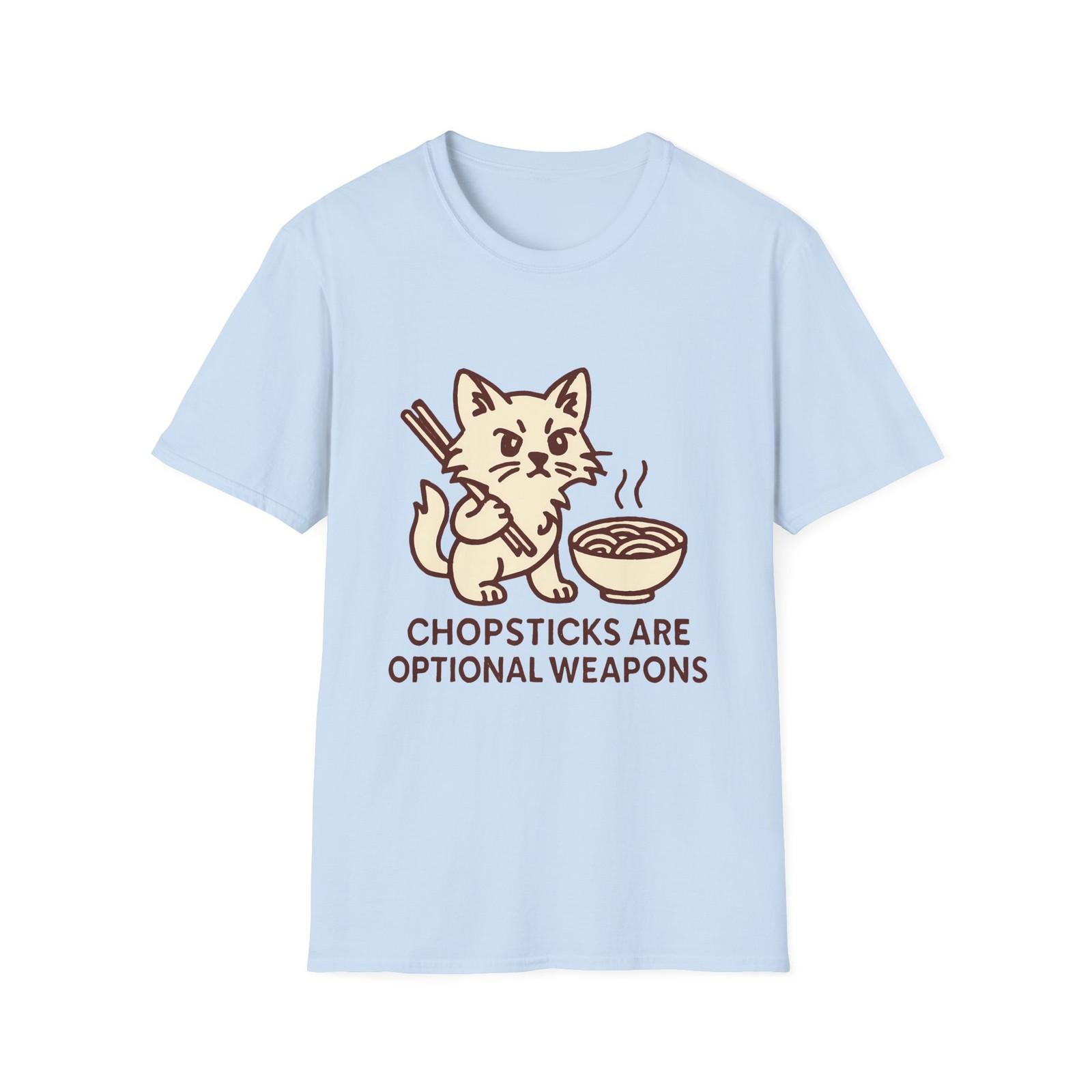 Unisex Softstyle T-Shirt Mens Womens Tees Top Ramen Warrior Kitten Funny Samurai Food Graphic Tee 2XL