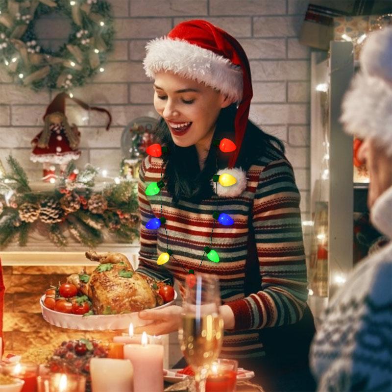 Weihnachts-LED-Lichterkette mit leuchtenden Glühbirnen, Weihnachtsschmuck, Christbaumschmuck, Navidad 2024, Neujahrsgeschenk