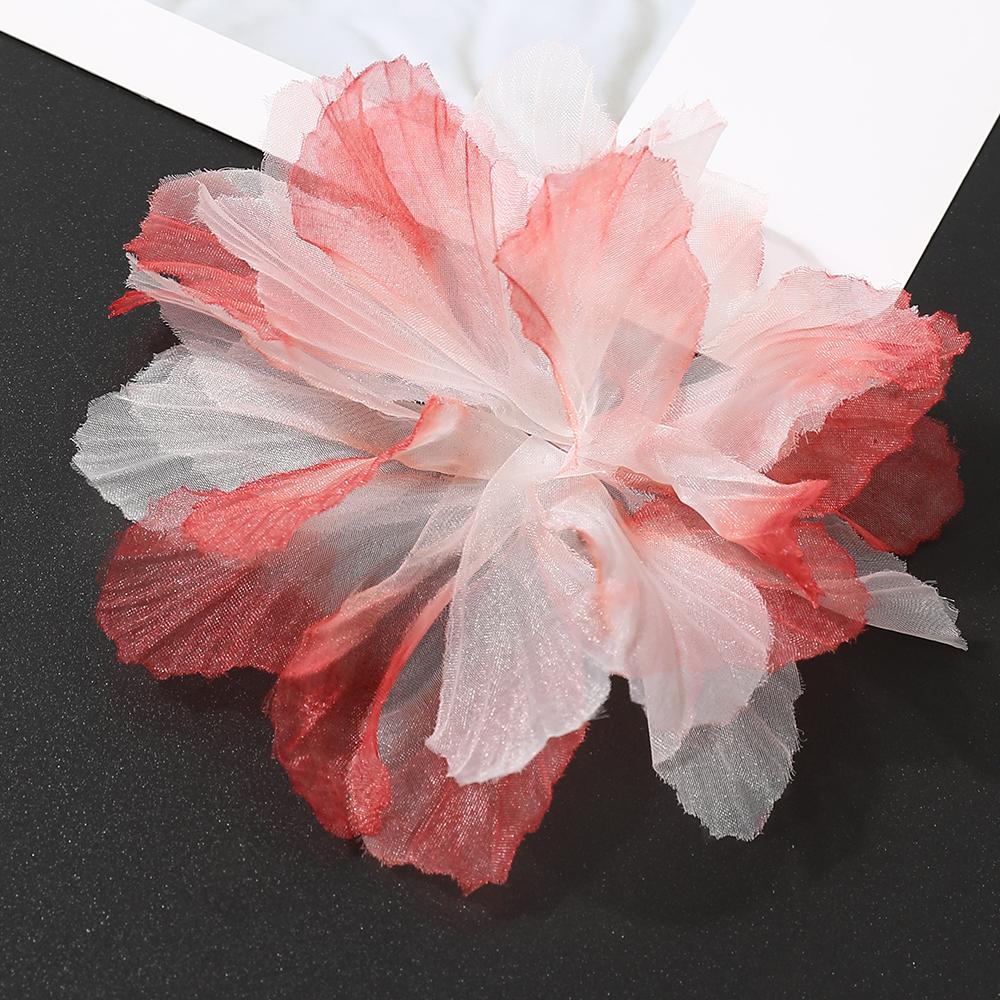10Pcs 3D Flower Organza Lace Patches Applique For Bridal Wedding Dress Home Gradient Lace Trim Sewing Accessories Room Decora