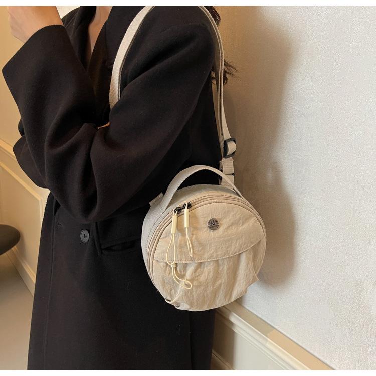 New High-value Foreign-style Durable Small Round Bag Versatile Light Commuting Small Backpack Diagonal Span Shoulder Handbag