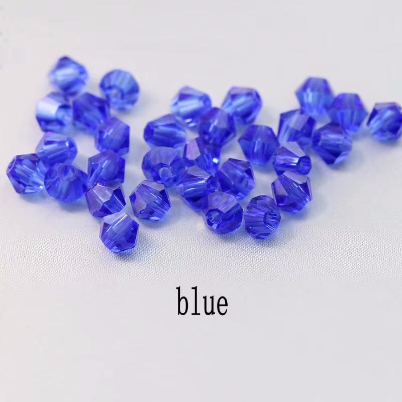 4mm Crystal Bicone Beads 100PCS Faceted Glass Beads Rainbow Loose Craft Beads for Bracelet Necklace Earring Keychain Making DIY