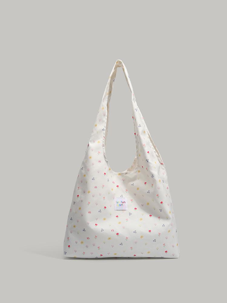 

Student class lazy wind tote bag Korean ins broken flower canvas bag sweet girl vacation travel shoulder bag белый