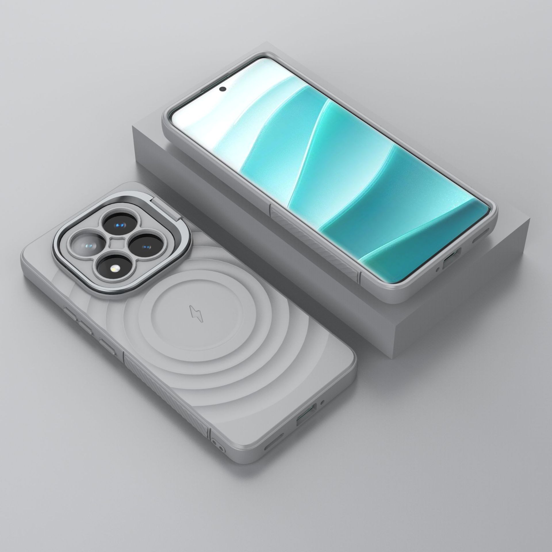 

Magsafe Phone Case for Redmi Note 14 Pro Plus Shockproof Magnetic Cover Wireless Charging Directly available For Xiaomi Poco X7 Redmi note14 5G (Global) светло-серый