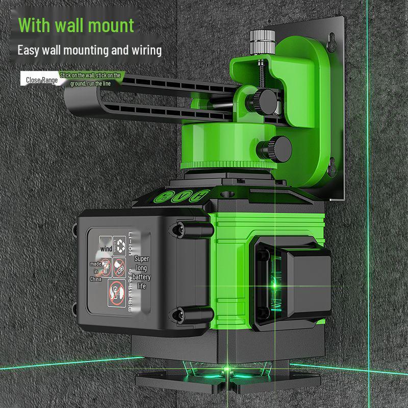 16-Line Green & Blue Laser Level: High Precision, Brightness, Floor-Adhering Infrared Water Level Measurement Tool