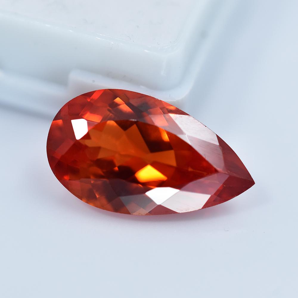 10.80 Ct Natural CERTIFIED Orange Sapphire Unique Pear Shape Loose Gemstone